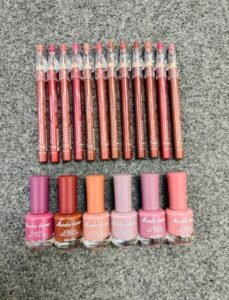 Nail Polish & Lip Pencils Combo Deal | 12 Flormar Matte Lip Colors + 6 Mode Love Nail Polishes