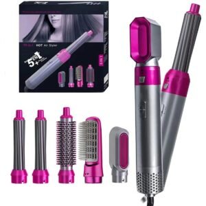5-in-1 Hair Styler and Dryer Set | Hot Air Brush for Curling, Straightening & Volumizing