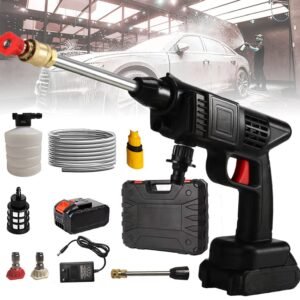 Portable Cordless High Pressure Car Washer with Battery | Water Hose & Soap Dispenser